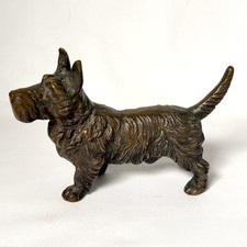 Antique Art Deco Solid Bronze Scottish Terrier Paperweight Figurine Heavy picture
