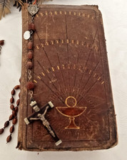 1947 French Catholic Missal Roman Latin & French w/ Prayer Cards Ephemera picture