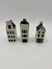 Vintage KLM Delft Blue Bols Dutch Houses Empty  Bottles Numbers 8 61 75 picture