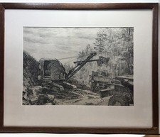 VTG 1944 WW2 Military Sketch by Rudy WEDOW Wartime Print Artwork Framed 22x26.5” picture