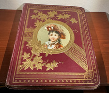 Antique Victorian Scrapbook Album 293 Die Cuts Chromolithographs 1800s Ephemera picture