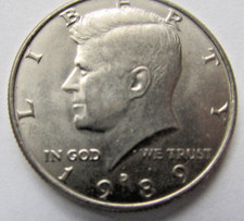 USA 50 CENTS (1/2 DOLLAR) 1989-P XF JOHN FITZGERALD KENNEDY FACING LEFT picture
