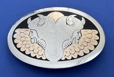 Vintage Rare Johnson & Held USA Buffalo Warriors Wings Sun Horns Belt Buckle picture