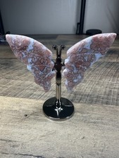 Natural Pink Agate Butterfly Wings|Madagascar|62mm picture
