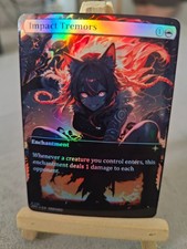 Impact Tremors Foil-Altered Waifu Style Fan Art MTG Foil Card picture