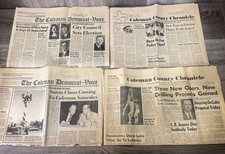 Vintage 1958-1975 Coleman County Texas Newspaper Lot (4) Abilene TX History Oil picture