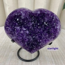 2.2LB Natural Brazilian amethyst hand cut heart-shaped decoratio picture