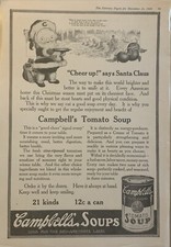 1918 Campbells Tomato Soup PRINT AD Kid Christmas Santa Cheer Up VTG 1910s WWI picture