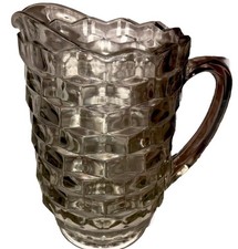 Very pretty Vintage Glass Pitcher ￼ Cubes pattern￼ picture