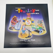 Vintage 1989 McDonalds Tom & Jerry Band Happy Meal Promo Poster 22x22 Ad picture