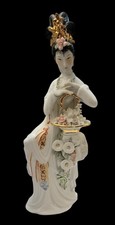 Japanese Geisha Sculpture Porcelain & Bisque 16