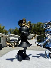 Disney Minnie Pop Art Sculpture Figure Chrome Black Gold 11.8” - 30cm picture