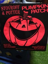 10 Vintage Stovroff & Potter Pumpkin Patch Halloween Safety Reflector Sticker  picture