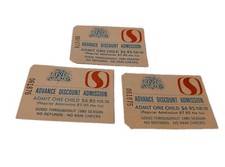 Lot Of 3 Vtg Wild River Country Ticket Stubs Arkansas Amusement Park picture