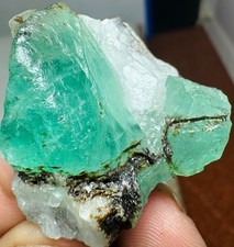 124 CT, Beryl Var High Quality Natural Emerald Crystal On Matrix ,PK picture