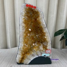 18LB Natural citrine geode crystal cluster quartz cathedrals specimen healing picture