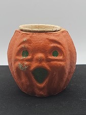 Antique Vintage Halloween Paper Mache Jack-o-lantern Nut Cup choir boy 1940s picture