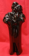 Vintage Art Deco Lovers Silhouette Embracing Sculpture Black Gloss 12