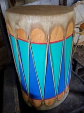 * 1990s NATIVE AMERICAN COCHITI LARGE  POW WOW DRUM SHOW STOPPER  BEAUTY* picture