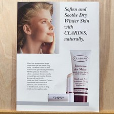 1990s Clarins Paris Skincare Jeunesse Des Mains Vintage Print Ad picture