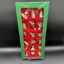 Vintage Dillards Trimmings Christmas Miniature Ornaments Set Of 18 Plastic RARE picture