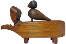 KAY BOJESEN DENMARK MID-20TH C VINT SGND OAK/TEAK HIPPOPOTAMUS KINETIC WD FIGURE picture