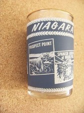 Niagara Falls Federal Glass gold trim juice glass Horseshoe Falls souvenir picture