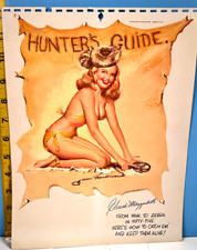 1953 Earl MacPherson Hunters Guide Pinup Girl Sketchbook Cover Signed by Chuck M picture