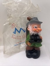 Vtg West Germany 5” Garden Gnome  #6004 Hunter W/ Rifle And Binoculars Rubber picture