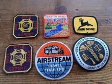 6 Vintage Patches Airstream/John Deere/Grand Canyon/L A. Coroner/NRA 1940's picture