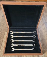 Snap-On 24kt. Gold Engraved Collector 5 Piece Wrench Set In Walnut Case picture
