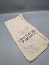 Vintage Federal Reserve Bank of San Francisco B 5-70 Beige Canvas Bank Bag picture