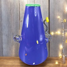 1998 Studio Inferno Mitchell Gaudet Hand Made Heavy Glass Vase Vessel Signed VTG picture