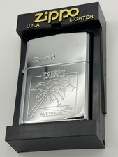 Vintage 2000 Cairns Australia Palm Tree HP Chrome Zippo Lighter NEW B16 picture