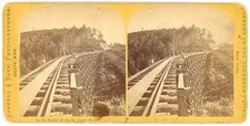 MINNESOTA STEREOVIEW - Duluth Area Railroad Bridge - Caswell & Davy 1870s picture
