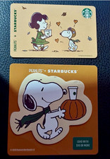 Starbucks USA NEW Snoopy Peanuts Card set of 2  2026 Gift Card picture