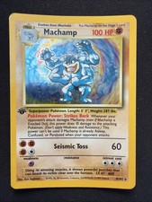 Pokémon TCG Machamp Holo Card Base Set 1st Edition 8/102 LP picture