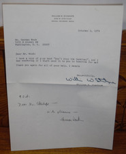 1974 American Author Herman Wouk Autograph & Note picture