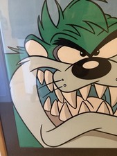 Vintage 1996 Warner Bros. Looney tunes Tasmanian Devil Taz Limited Edition Print picture