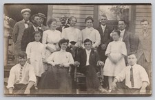 Vintage RPPC Large Family Group Portrait Photo Postcard Early 1900s Unposted picture