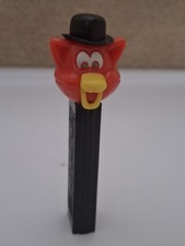 Vintage 1973 No Feet PEZ Red Yellow Cat w/ Black Hat & Black Stem Hong Kong 3.9 picture