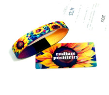 ZOX **New RADIATE POSITIVITY** Med Single New IN PKG Wristband w/Card SUNFLOWER picture