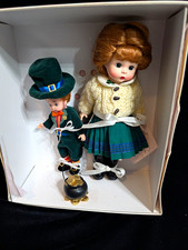 Madame Alexander Luck of the Irish Girl and Leprechaun Figurines 2pc Boxed picture