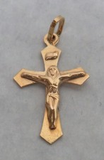 WONDERFUL 14K GOLD CRUCIFIX JESUS ON CROSS 1 1/4