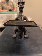 Vintage Heavy Cast Iron Dragon Business Card Valet Tray Medieval Gothic Display picture
