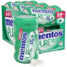 Mentos Pure Fresh Gum Spearmint Sugar Free 6 Pack 300 Pieces Xylitol Gum Bottles picture