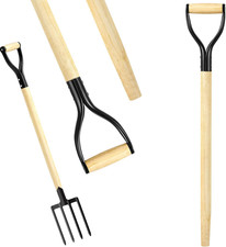 2 Pcs Shovel Handle Replacement, Wooden Shovel Handle with D Grip, 30 Inch picture