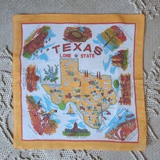 Vintage Texas Lone State Souvenir Square Scarf Made In Japan picture