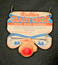 RARE AND UNIQUE VINTAGE RUBBER GIANT NOSE HALLOWEEN OR COSTUME GLASSES NOP picture