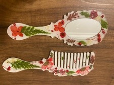 Delicate handmade resin comb and mirror set picture